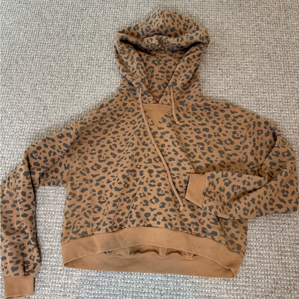 Abercrombie & Fitch Tan and Gray Animal Print Hoodie